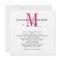Hot Pink Monogram and Names Wedding Invitation