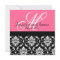 Hot Pink Monogram Damask Wedding Invitation