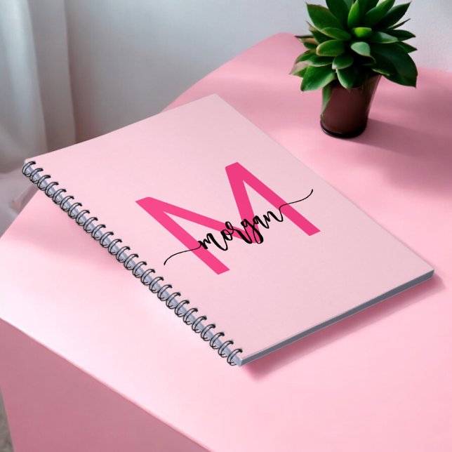 Hot Pink Monogram Girl's Back to School Notebook (Creator Uploaded)