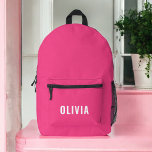 Hot Pink Monogram Girl's Back to School Printed Backpack<br><div class="desc">Start the school year in style with our Hot Pink Monogram Girl's Back to School Printed Backpack! This eye-catching backpack features a vibrant hot pink design, personalized with your monogram for a unique and trendy look. Perfect for carrying books, supplies, and everyday essentials, it offers both fashion and functionality. With...</div>