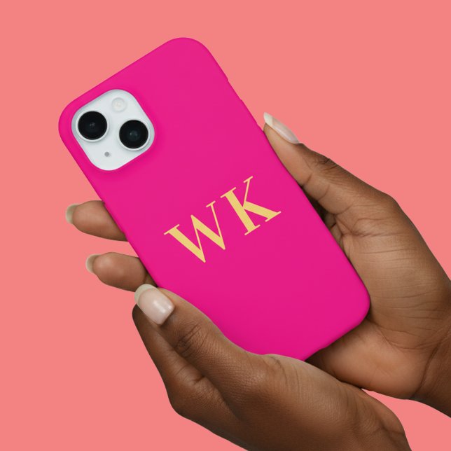 Hot Pink Monogram Initials Case-Mate iPhone Case (Creator Uploaded)