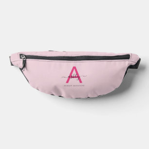 Hot Pink Monogram Name Girl's Script Fanny Pack