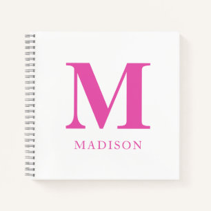 Hot Pink Monogram Name Notebook