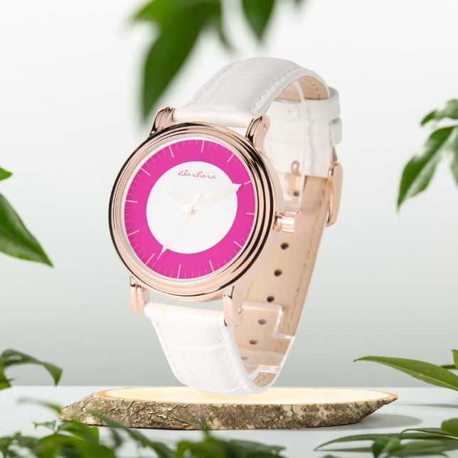Hot pink monogram personalised eWatch Watch (Creator Uploaded)