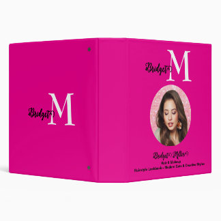 hot pink Monogram photo Hairstyle Lookbook Binder