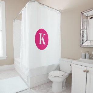 Hot Pink Monogram White Initial Custom Name Modern