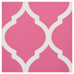 Hot Pink Moroccan Quatrefoil Large Scale Fabric