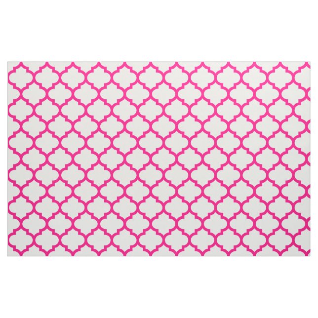 Hot Pink Moroccan Trellis Pattern Fabric (Yard)