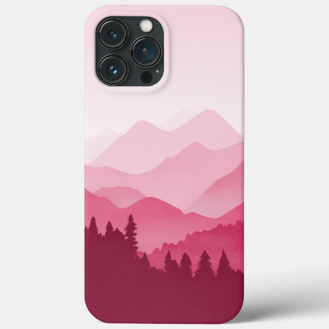 Hot Pink Mountains Case-Mate iPhone Case (Back)