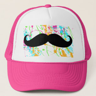 Hot Pink Moustache Trucker Hat