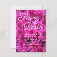 Hot Pink Mums Floral Photo Save the Date