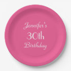 Hot Pink, Name, 30th Birthday Party Square