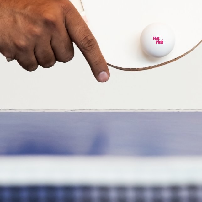 Hot Pink name 3-star white ping pong ball (Paddle)