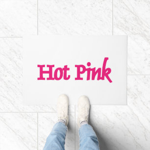 Hot Pink name white doormat