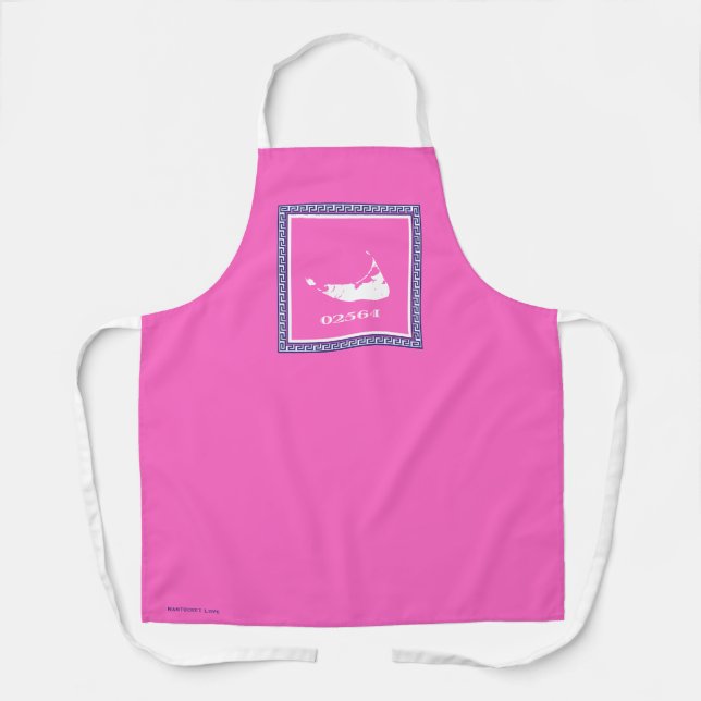 Hot Pink Nantucket (Sconset) Zip Code Apron (Front)