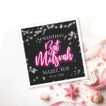 Hot Pink Neon-Themed Bat Mitzvah  Napkin<br><div class="desc">We’re excited to introduce our modern calligraphy neon-inspired suite for a glow Bar or Bat Mitzvah! This fun collection includes everything you need, from napkins and paper plates to a welcoming sign and more. If you have any questions or need help with personalization, just send us a message. PLEASE NOTE:...</div>