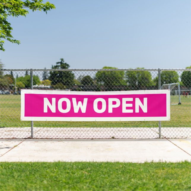 Hot Pink Now Open Banner (Insitu)