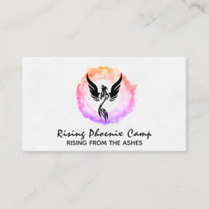 *~* Hot Pink Ombre Ring of Fire Black Phoenix Business Card