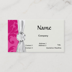 hot pink on pink chic damask pattern business card