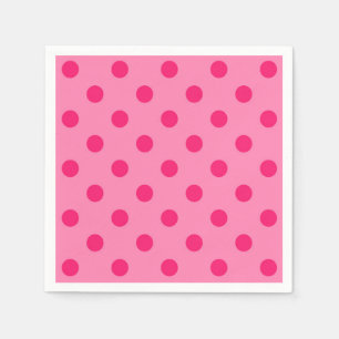 Hot Pink On Pink Polka Dots Pattern Design Napkin