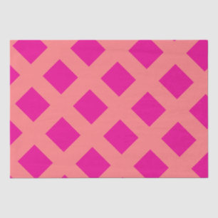 Hot Pink Orange Checker Patterns Boho Colorful  Tissue Paper