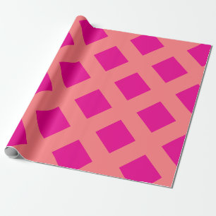 Hot Pink Orange Checker Patterns Boho Colorful  Wrapping Paper