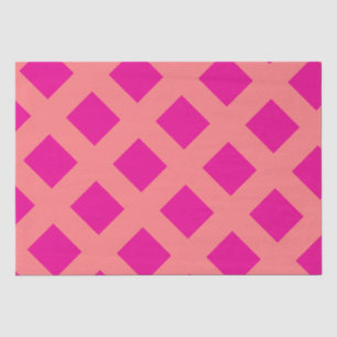 Hot Pink Orange Chequered Patterns Boho Colourful  Tissue Paper