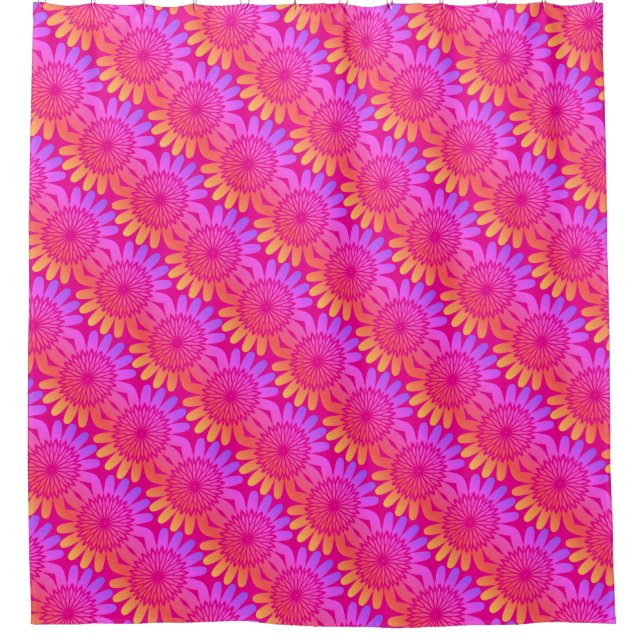 Hot Pink Orange Floral Patterns Modern Colourful (Front)