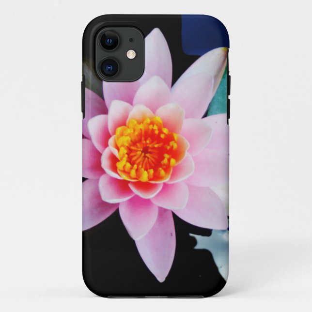 Hot Pink & orange lotus water lily flower Case-Mate iPhone Case (Back)
