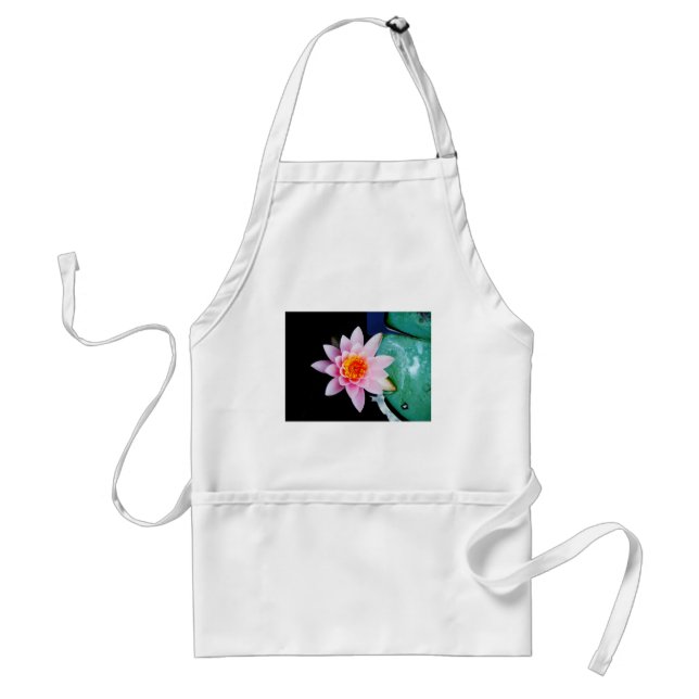 Hot Pink & orange lotus water lily flower Standard Apron (Front)