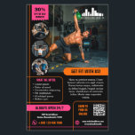 Hot Pink Orange Special Offer Marketing with Logo Flyer<br><div class="desc">Marketing flyer for your small business, like a gym or for a personal trainer, with a black background and bright orange and hot pink as accent colours. Add photos to showcase what you can offer your clients and customers, four on one side and a large photo on the back. Add...</div>