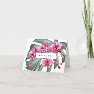 Hot Pink Orchids on Monstera Tropical Thank You