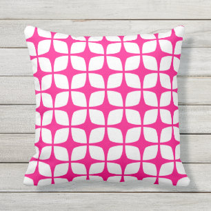 Hot Pink Outdoor Pillows - Modern Pattern