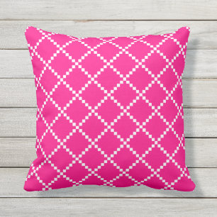 Hot Pink Outdoor Pillows Scandinavian Pattern