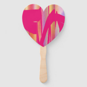 Hot Pink Outta Control heart hand fans