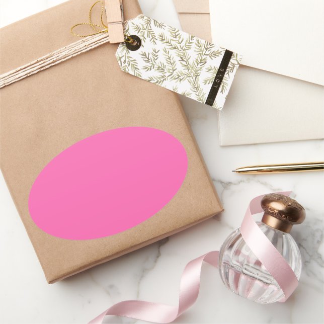 Hot Pink Oval Sticker (Gifting)