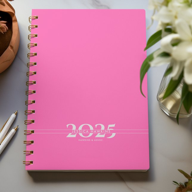 Hot Pink Overlapping Text Split Year Weekly Planner (Creator Uploaded)