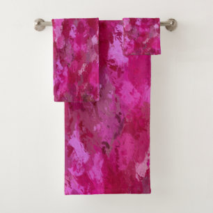 Hot Pink Paint Balls Bath Towel Set
