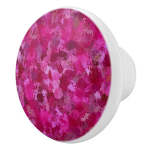 Hot Pink Paint Balls Ceramic Knob