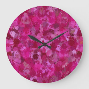 Hot Pink Paint Balls Large Clock