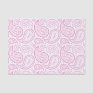 Hot Pink Paisley Pattern on White Tissue Paper