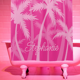Hot Pink Palm Tree Magenta Fuchsia Monogrammed