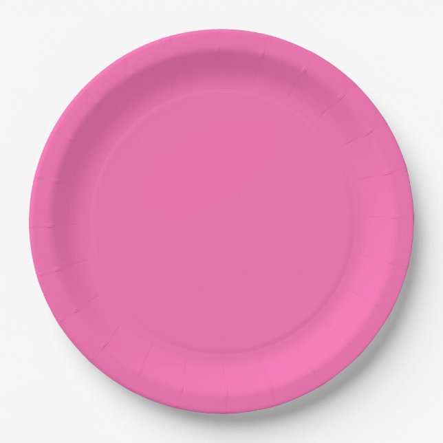 Hot Pink Paper Plate (Front)