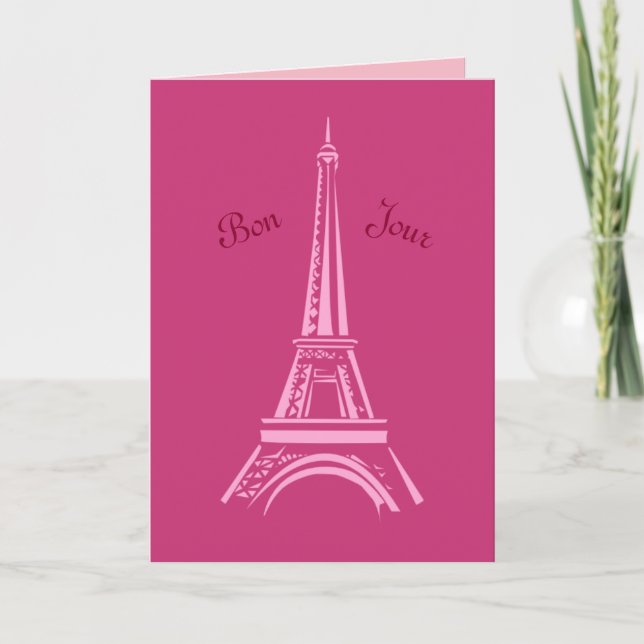 Hot Pink Paris Birthday Card (Front)