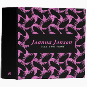 Hot Pink Pattern Binder