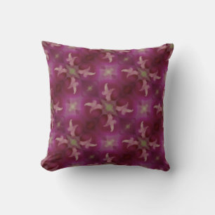 hot pink pattern centre of morning glory throw pillow