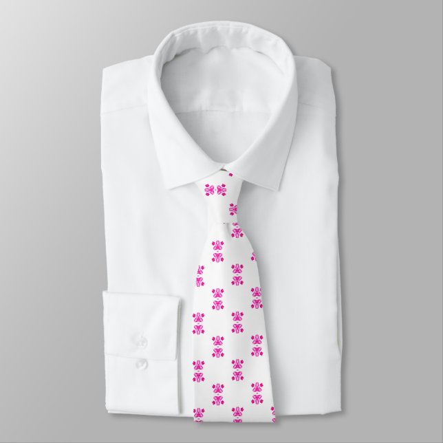 Hot Pink Pattern  socks  Tie (Tied)