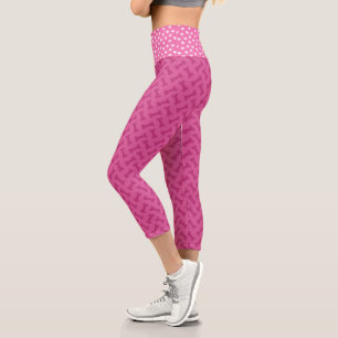Hot Pink Paws and Bones Capri Leggings