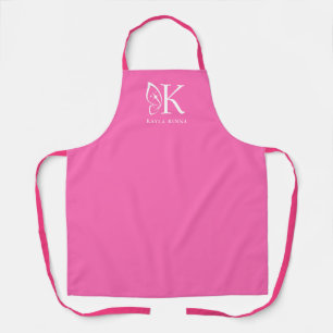Hot Pink Personalized Butterfly Wing Monogram Apron