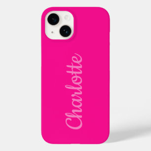 Hot Pink Personalized Modern Case-Mate iPhone 14 Case